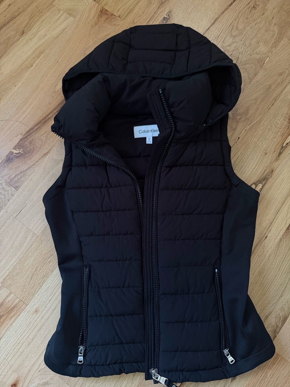 Calvin Klein Black Quilted Hooded Puffer Vest